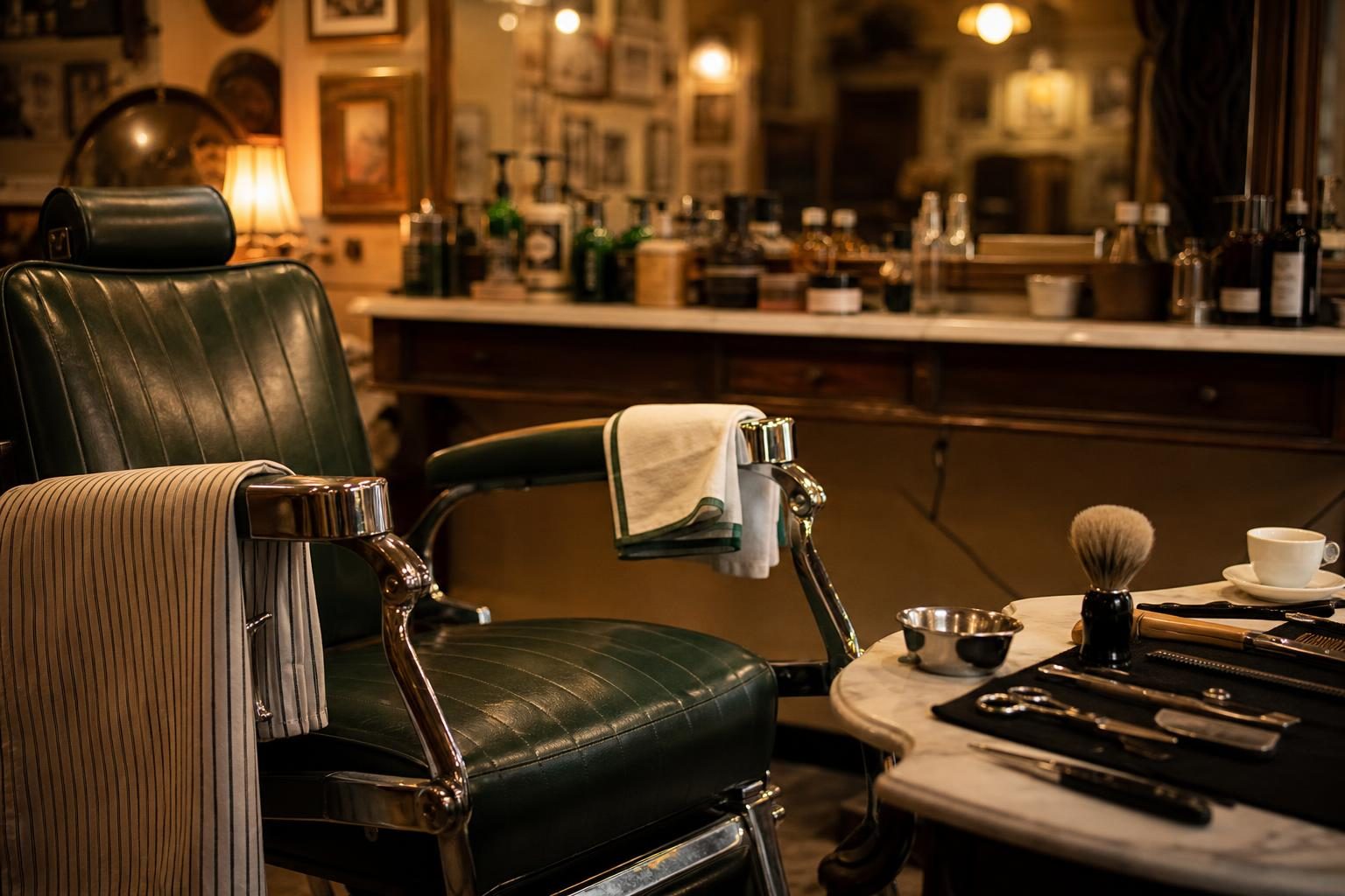 Dettaglio rappresentativo della Barberia Vintage: rasoio e schiuma da barba